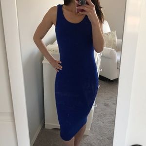 Blue Midi Jersey Dress